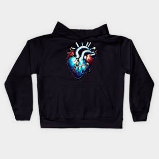 Anatomical Blue Heart Kids Hoodie